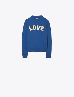 Tory Sport Tory Burch French Terry Love Crew In Blue Wash ModeSens