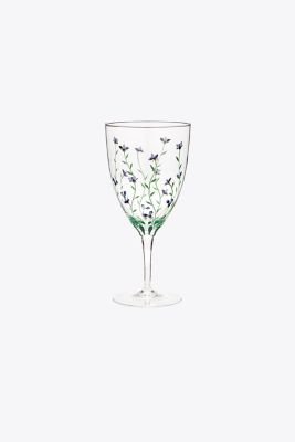 Tory Burch Jolie Fleur Water Glass, Set Of 2 In Clear