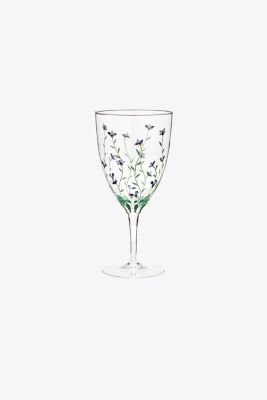 Tory Burch Jolie Fleur Water Glass, Set Of 2 In Clear