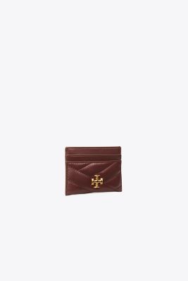 Tory Burch Kira Chevron Card Case In Tempranillo