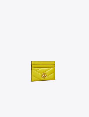 Tory Burch Kira Chevron Card Case In Island Chartreuse