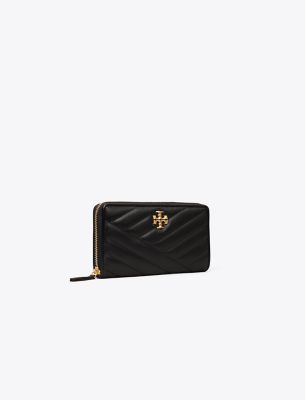 Tory Burch Kira Chevron Zip Continental Wallet In Black