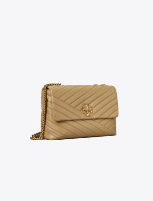 Tory Burch Kira Chevron Convertible Shoulder Bag In Pebblestone