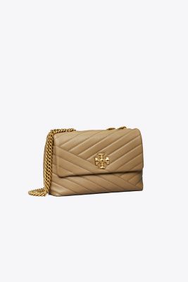 Tory Burch Small Kira Chevron Convertible Shoulder Bag In Pebblestone