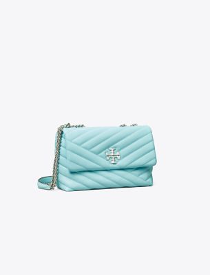 Kira Chevron Small Convertible Bag - Tory Burch - Leather - Desert Dun