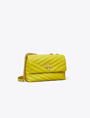 Tory Burch Small Kira Chevron Convertible Shoulder Bag In Island Chartreuse