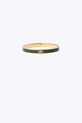 Tory Burch Kira Enamel 7mm Bracelet In Green