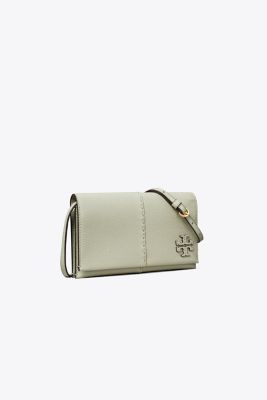 Tory Burch Mcgraw Wallet Crossbody In Pine Frost