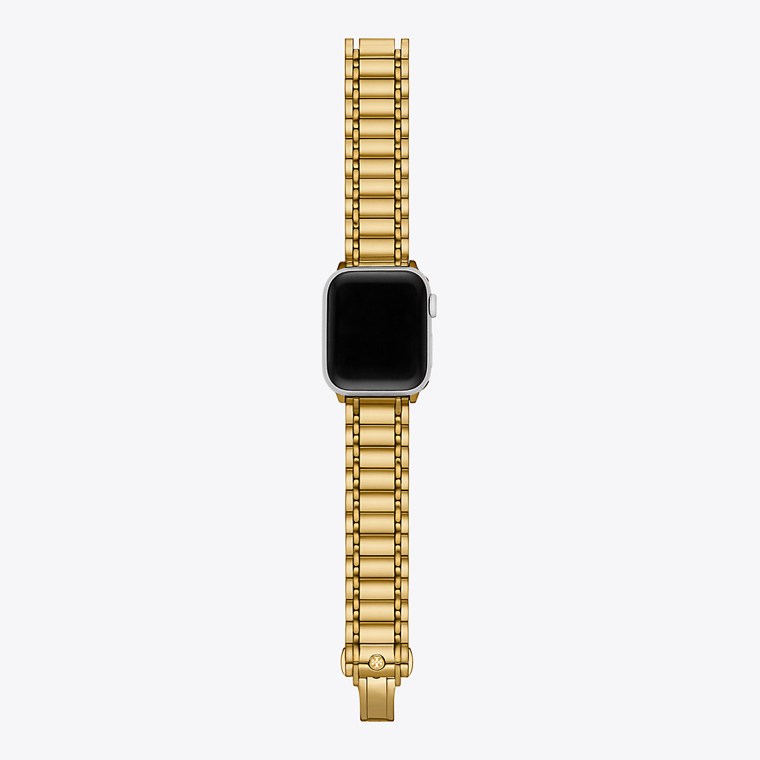 Tory Burch Miller Band For Apple Watch®, Gold-tone Stainless Steel In Neutral