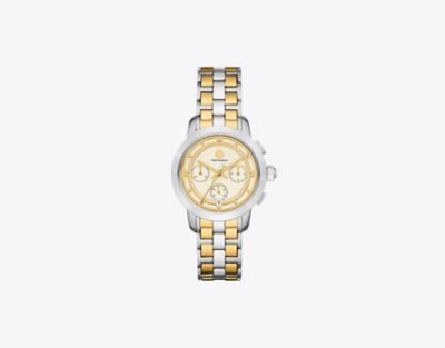 Tory Burch The Tory Chronograph Watch - Two-tone Stainless Steel In Ivory/2 Tone