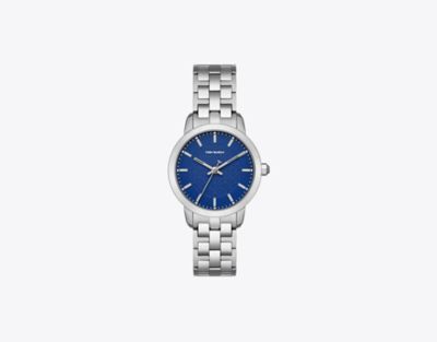 Tory Burch Tory Watch In Blue/silver