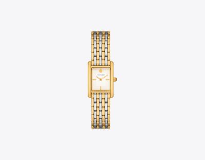 Tory Burch The Eleanor Two-hand Two-tone Stainless Steel Watch In Ivory/two-tone