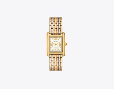 Tory Burch Eleanor Watch, Multi-tone Stainless Steel In Ivory/3-tone