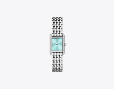 Tory Burch Mini Eleanor Watch In Turquoise/silver
