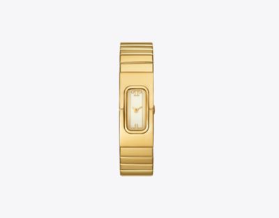 Tory Burch T Watch, Gold-tone Stainless Steel In Ivory/gold