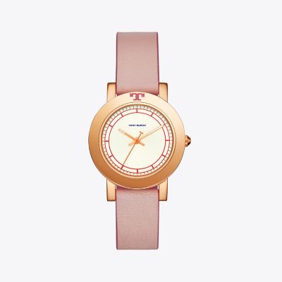 ELLSWORTH WATCH, PINK LEATHER/ROSE GOLD, 36 MM