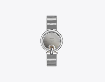 Tory Burch Pierced Watch In Silver/metallic