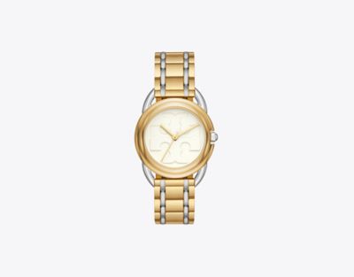 Tory Burch The Miller Two-tone Stainless Steel Bracelet Watch In Gold/silver