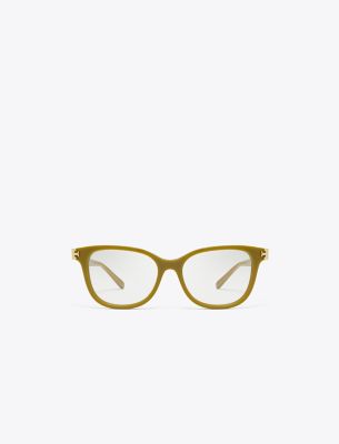 Tory Burch Eleanor Square Eyeglasses In Olive Green