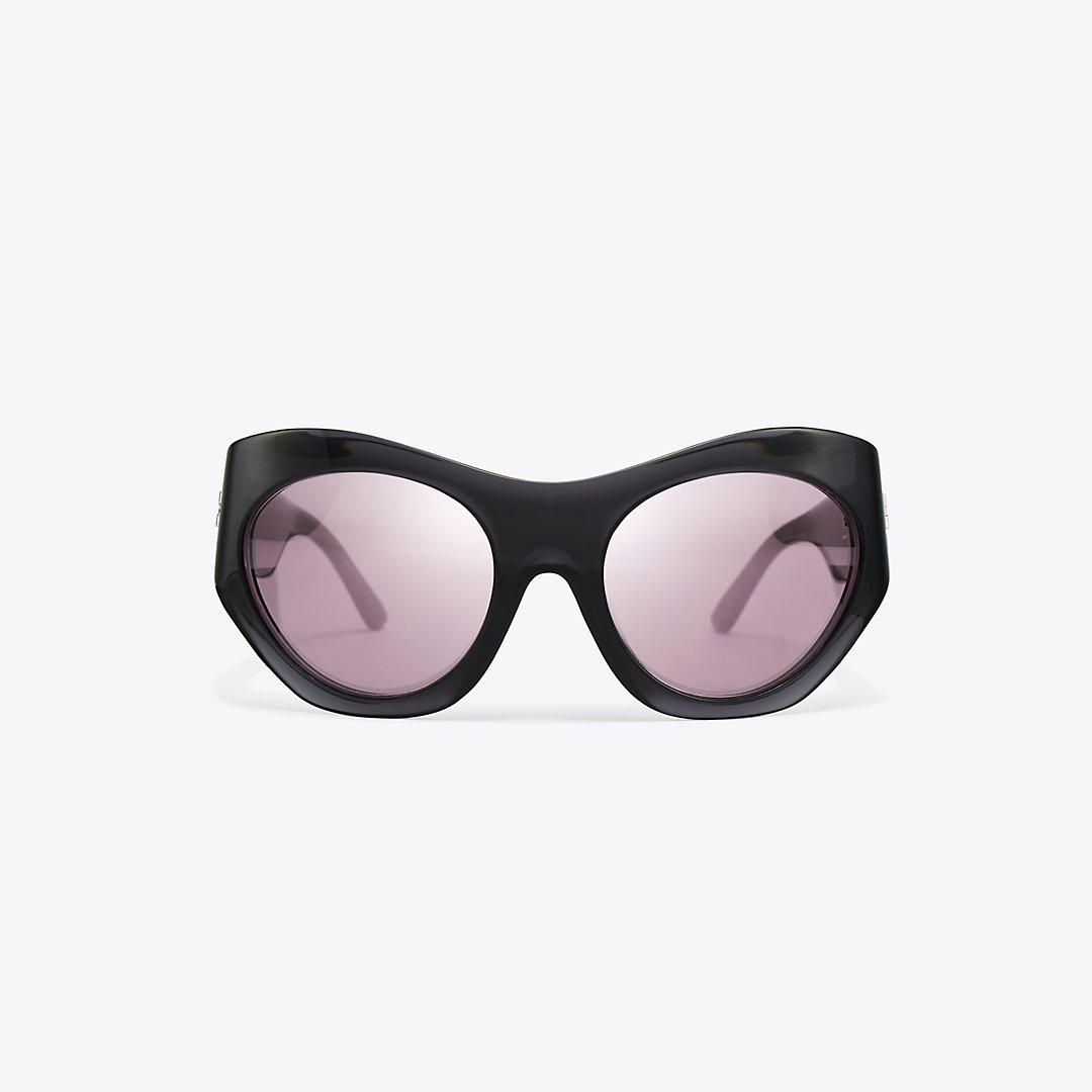 Tory Burch Runway Sunglasses In Grey/violet