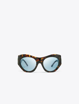 Tory Burch Runway Sunglasses In Tortoise/blue