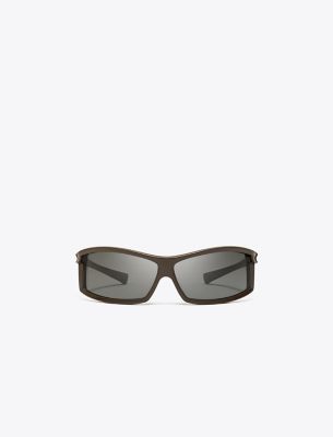 Tory Burch Kira Runway Sunglasses In Brown/dark Grey