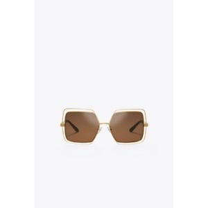 Kira Stripe Open-Wire Square Sunglasses