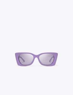 Tory Burch Kira Quilted Geometric Sunglasses In Purple