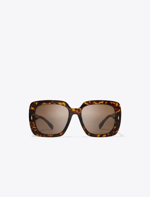 Tory Burch Miller Oversized Square Sunglasses In Brown