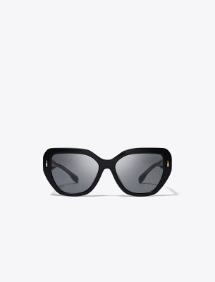 Tory Burch Miller Oversized Cat-eye Sunglasses In Black