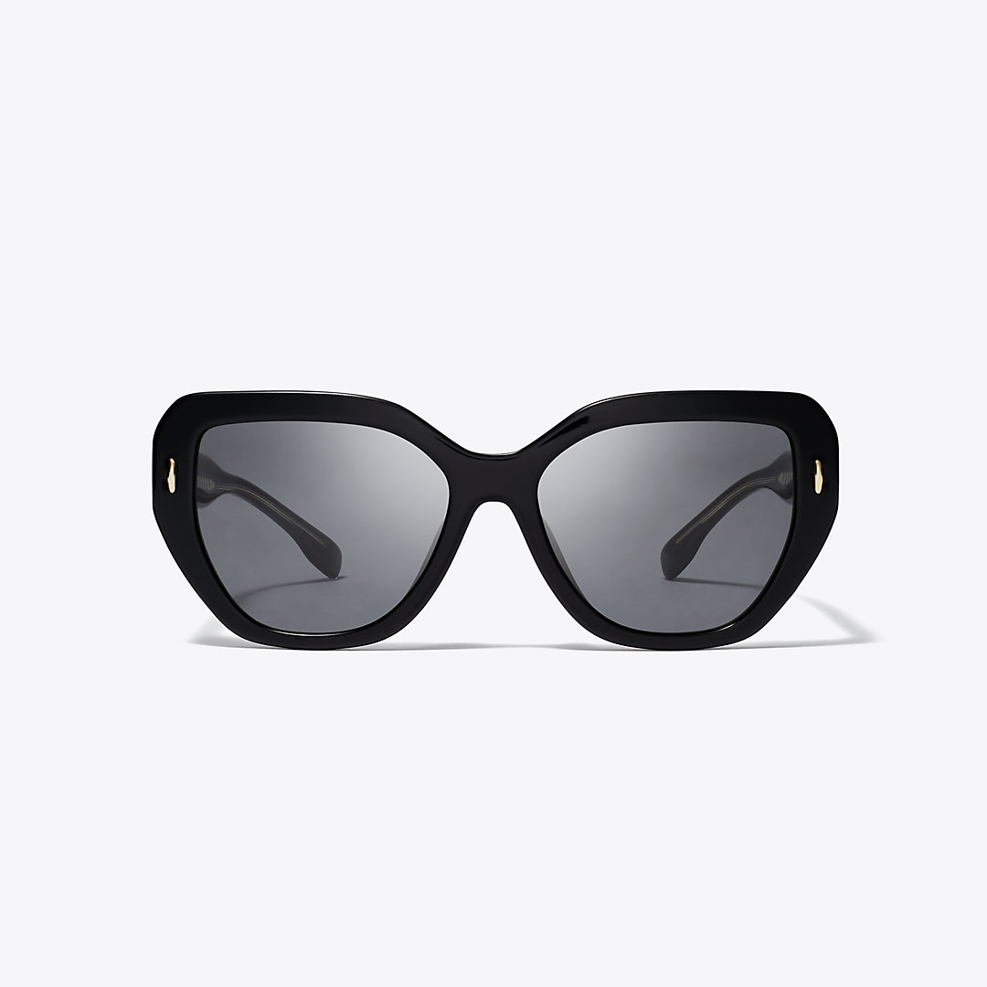 Tory Burch Miller Oversized Cat-eye Sunglasses In Black