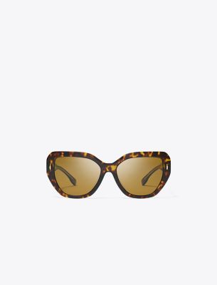 Tory Burch Miller Oversized Cat-eye Sunglasses In Brown