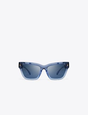 Tory Burch Miller Cat-eye Sunglasses In Navy Gradient/dark Blue