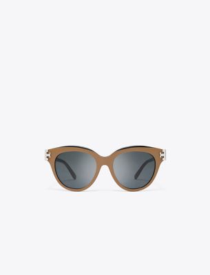 Tory Burch Eleanor Phantos Sunglasses In Navy/brown/dark Grey