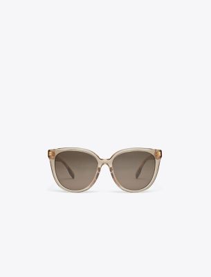 Tory Burch Miller Phantos Sunglasses In Transparent Brown/dark Brown