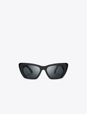 【Tory Burch】KIRA キャットアイ サングラス Black/DK Grey Kira Cat-Eye Sunglasses: Women's Designer Sunglasses