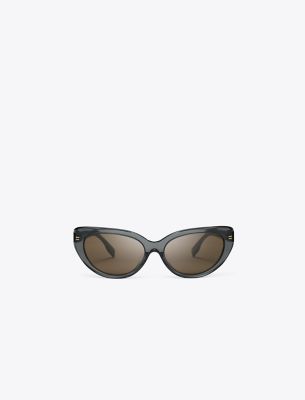Tory Burch Miller Cat-eye Sunglasses In Washed Black/dark Brown