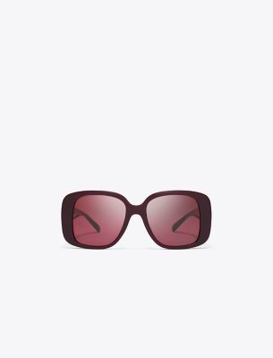 Tory Burch Pierced Oversized Square Sunglasses