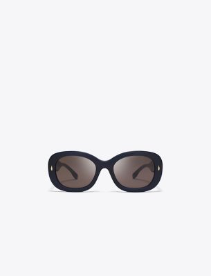 Tory Burch Miller Oval Sunglasses In Black